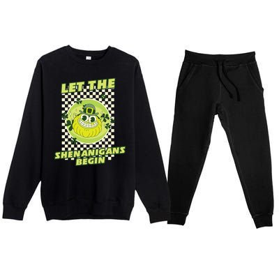 Let The Shenanigans Begin St Patricks Day Outfit Premium Crewneck Sweatsuit Set