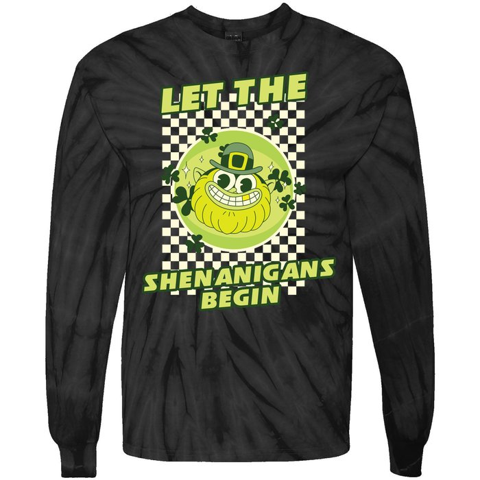 Let The Shenanigans Begin St Patricks Day Outfit Tie-Dye Long Sleeve Shirt