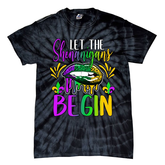 Let The Shenanigans Begin Mardi Gras Tie-Dye T-Shirt