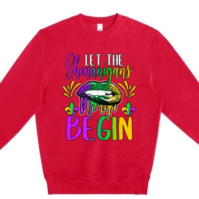 Let The Shenanigans Begin Mardi Gras Premium Crewneck Sweatshirt