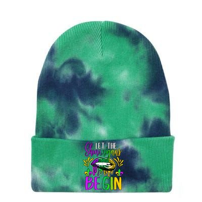 Let The Shenanigans Begin Mardi Gras Tie Dye 12in Knit Beanie