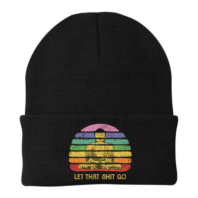 Let That Shitgiftgo Buddha Great Gift Funny Meditating Budda Budha Beanie
