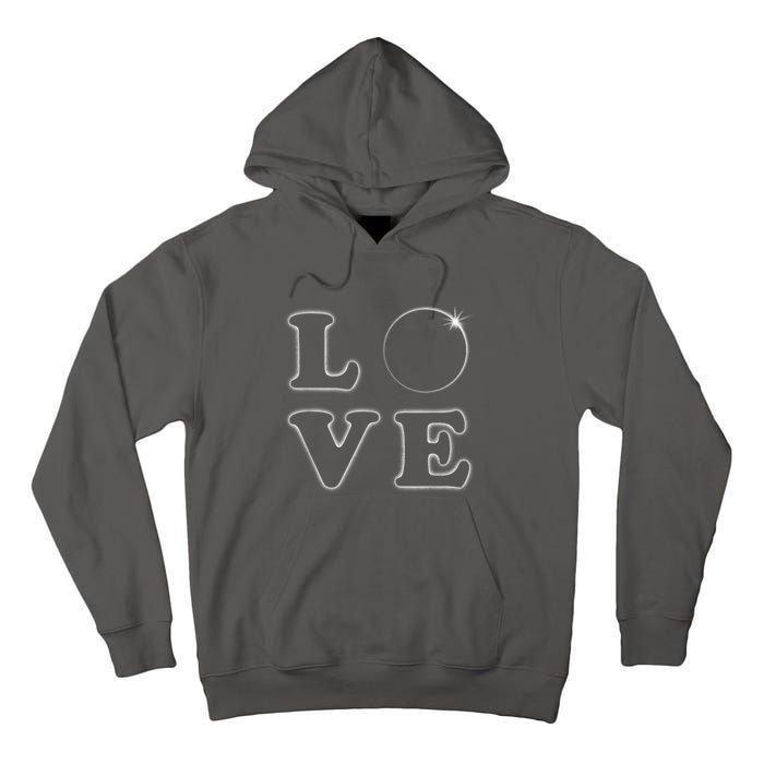 Love Total Solar Eclipse 04.08.2024 Totality Tall Hoodie