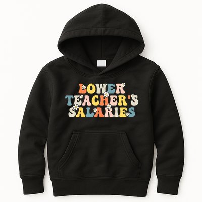 Lower Teacher's Salaries Retro Teacher Kids Hoodie