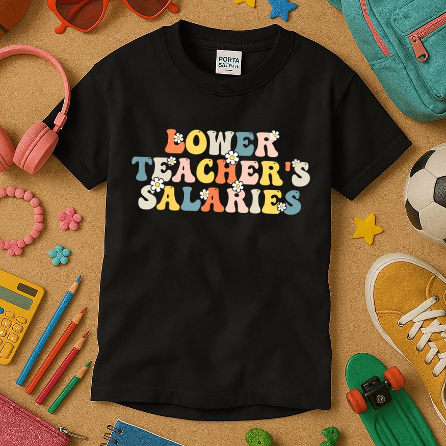 Lower Teacher's Salaries Retro Teacher Kids T-Shirt