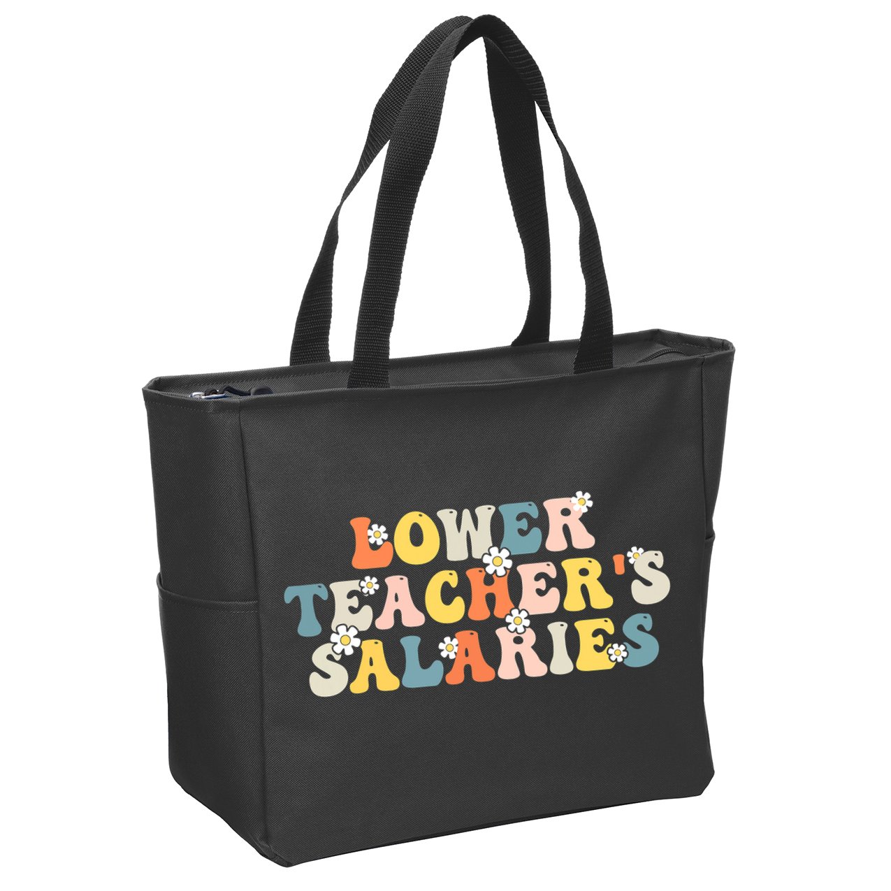 Lower Teacher's Salaries Retro Teacher Zip Tote Bag