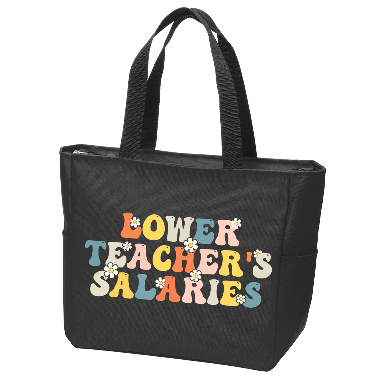 Lower Teacher's Salaries Retro Teacher Zip Tote Bag