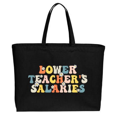 Lower Teacher's Salaries Retro Teacher Cotton Canvas Jumbo Tote