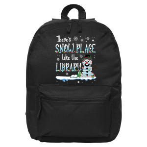 Librarian Theres Snow Place Like The Library Christmas Snow 16 in Basic Backpack