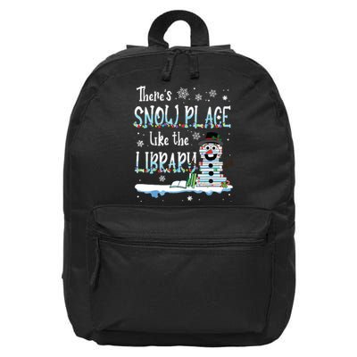 Librarian Theres Snow Place Like The Library Christmas Snow 16 in Basic Backpack