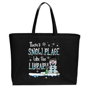 Librarian Theres Snow Place Like The Library Christmas Snow Cotton Canvas Jumbo Tote