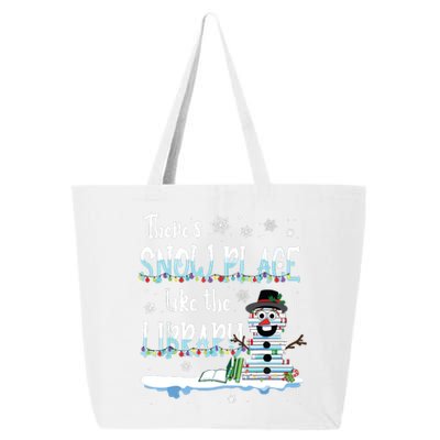 Librarian Theres Snow Place Like The Library Christmas Snow 25L Jumbo Tote