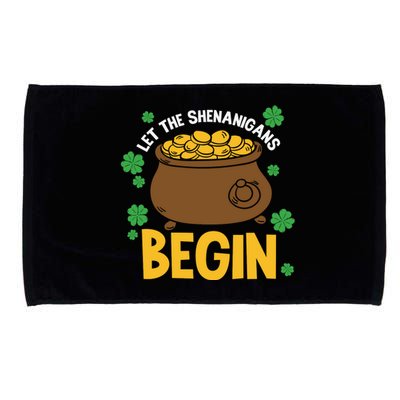 Let The Shenanigans Begin Funny St Patricks Day Microfiber Hand Towel