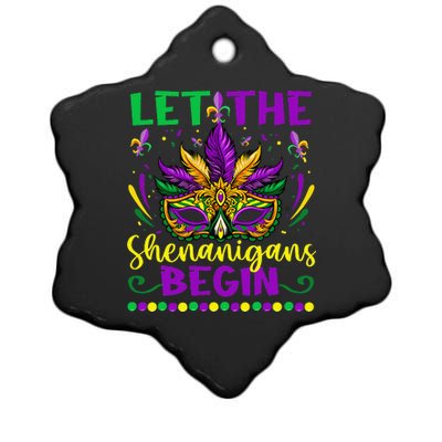 Let The Shenanigans Begin Funny Mardi Gras Ceramic Star Ornament