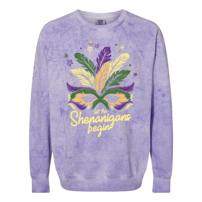 Let The Shenanigan Begin Masquerade Mardi Gras Meaningful Gift Colorblast Crewneck Sweatshirt