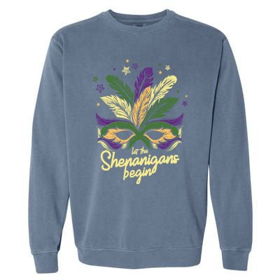 Let The Shenanigan Begin Masquerade Mardi Gras Meaningful Gift Garment-Dyed Sweatshirt