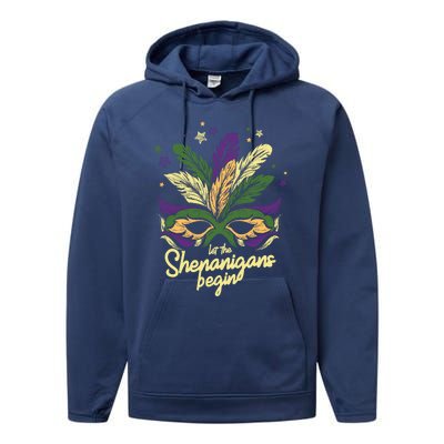 Let The Shenanigan Begin Masquerade Mardi Gras Meaningful Gift Performance Fleece Hoodie