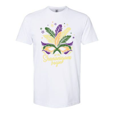 Let The Shenanigan Begin Masquerade Mardi Gras Meaningful Gift Softstyle® CVC T-Shirt