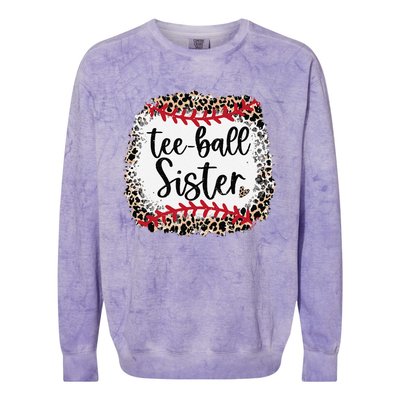 Leopard Teeball Sister Tball Mom MotherS Day Colorblast Crewneck Sweatshirt