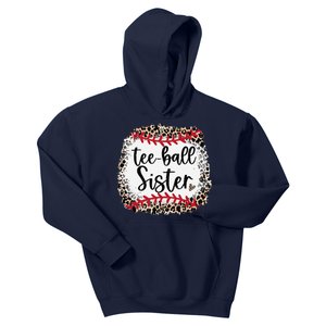 Leopard Teeball Sister Tball Mom MotherS Day Kids Hoodie