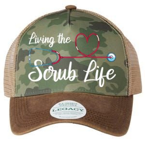 Living The Scrub Life Stethoscope Nursing Nursery Nurse Cool Gift Legacy Tie Dye Trucker Hat