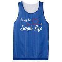 Living The Scrub Life Stethoscope Nursing Nursery Nurse Cool Gift Mesh Reversible Basketball Jersey Tank