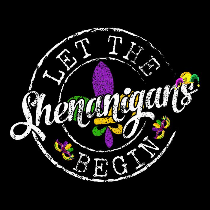 Let The Shenanigans Begin Mardi Gras 7-Panel Snapback Hat