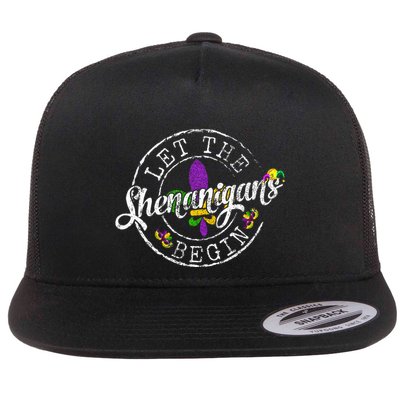 Let The Shenanigans Begin Mardi Gras Flatbill Hat
