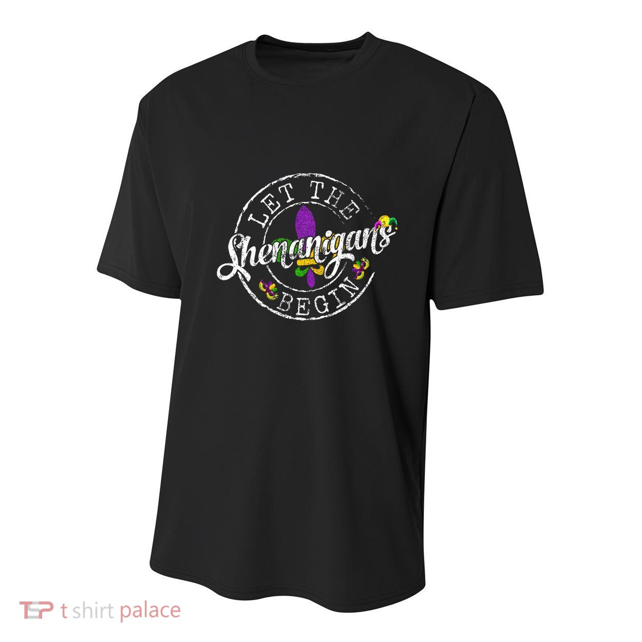 Let The Shenanigans Begin Mardi Gras Youth Performance Sprint T-Shirt