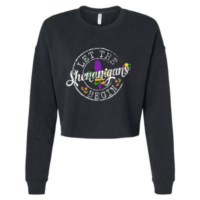 Let The Shenanigans Begin Mardi Gras Cropped Pullover Crew