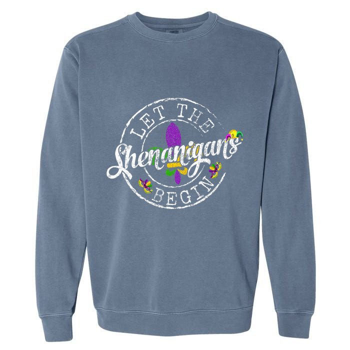 Let The Shenanigans Begin Mardi Gras Garment-Dyed Sweatshirt