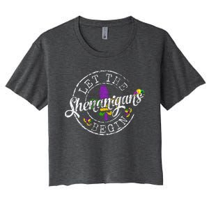 Let The Shenanigans Begin Mardi Gras Women's Crop Top Tee