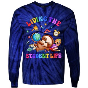 Living The Student Life Cute Sloth Tie-Dye Long Sleeve Shirt