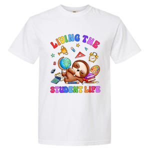 Living The Student Life Cute Sloth Garment-Dyed Heavyweight T-Shirt