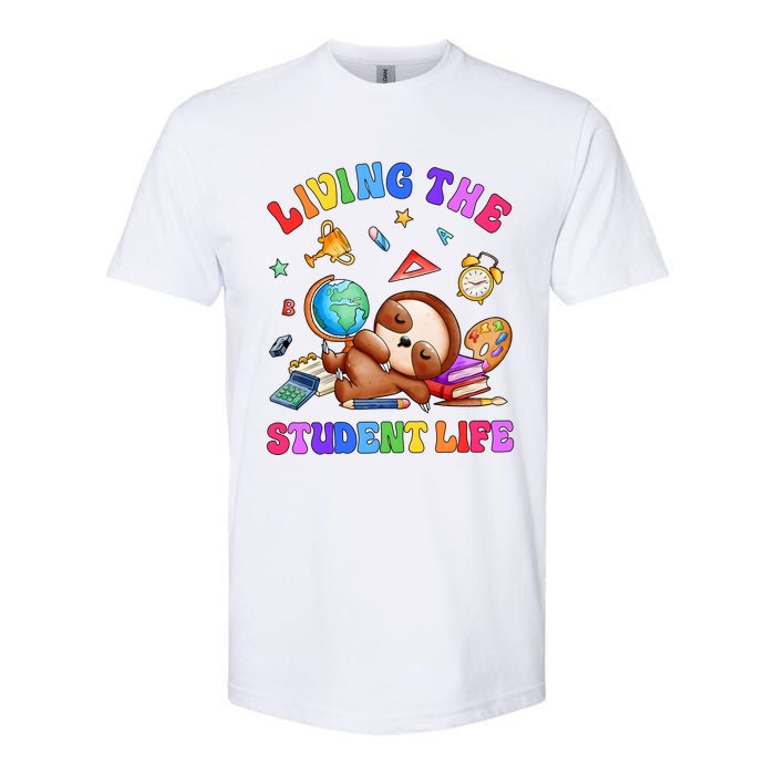 Living The Student Life Cute Sloth Softstyle CVC T-Shirt