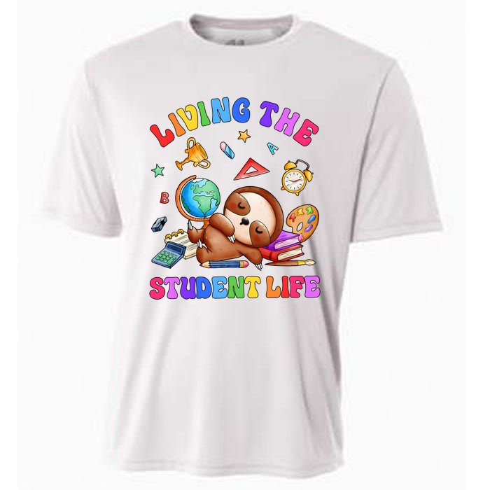 Living The Student Life Cute Sloth Cooling Performance Crew T-Shirt