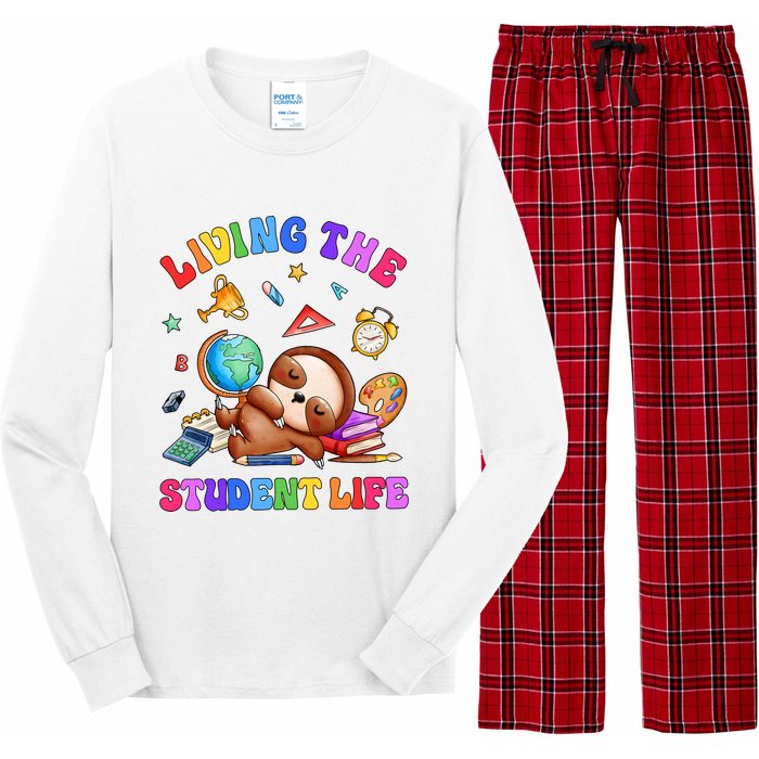 Living The Student Life Cute Sloth Long Sleeve Pajama Set