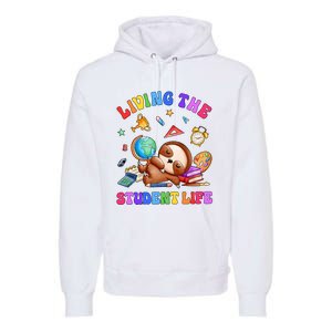 Living The Student Life Cute Sloth Premium Hoodie