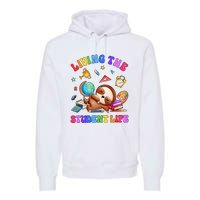 Living The Student Life Cute Sloth Premium Hoodie