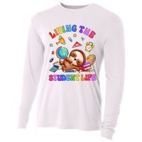 Living The Student Life Cute Sloth Cooling Performance Long Sleeve Crew