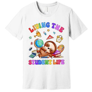 Living The Student Life Cute Sloth Premium T-Shirt