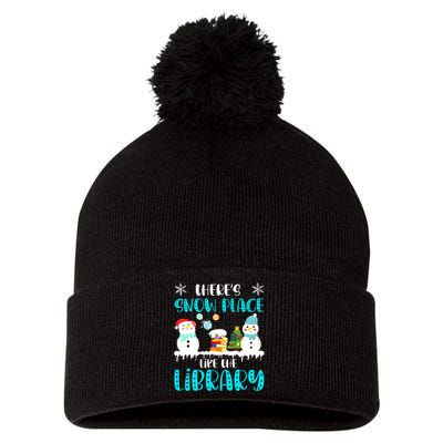 Librarian There's Snow Place Like The Library Christmas Snow Pom Pom 12in Knit Beanie