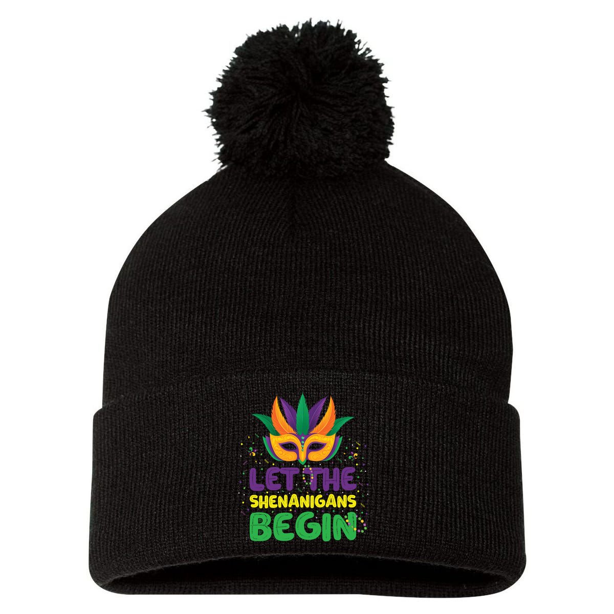 Let The Shenanigans Begin Pom Pom 12in Knit Beanie