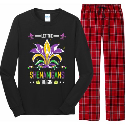 Let The Shenanigans Begin Masquerade Costume Gift Mardi Gras Cool Gift Long Sleeve Pajama Set