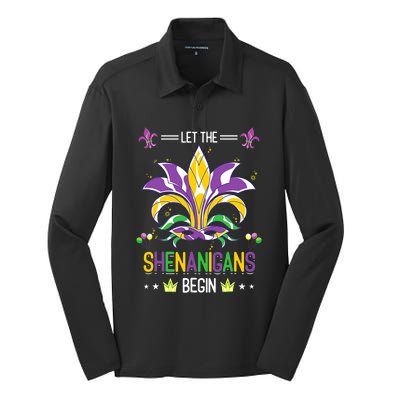 Let The Shenanigans Begin Masquerade Costume Gift Mardi Gras Cool Gift Silk Touch Performance Long Sleeve Polo