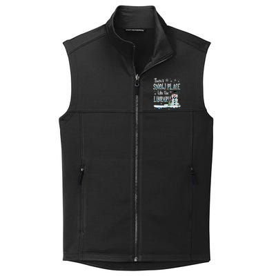 Librarian Theres Snow Place Like The Library Christmas Snow Collective Smooth Fleece Vest