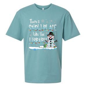 Librarian Theres Snow Place Like The Library Christmas Snow Sueded Cloud Jersey T-Shirt