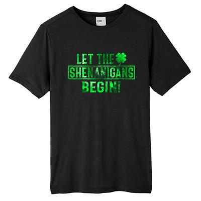 Let The Shenanigans Begin St Patricks Day Tie Dye Style Tall Fusion ChromaSoft Performance T-Shirt