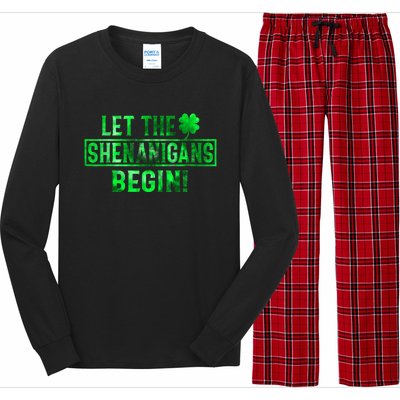 Let The Shenanigans Begin St Patricks Day Tie Dye Style Long Sleeve Pajama Set