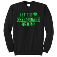 Let The Shenanigans Begin St Patricks Day Tie Dye Style Tall Sweatshirt